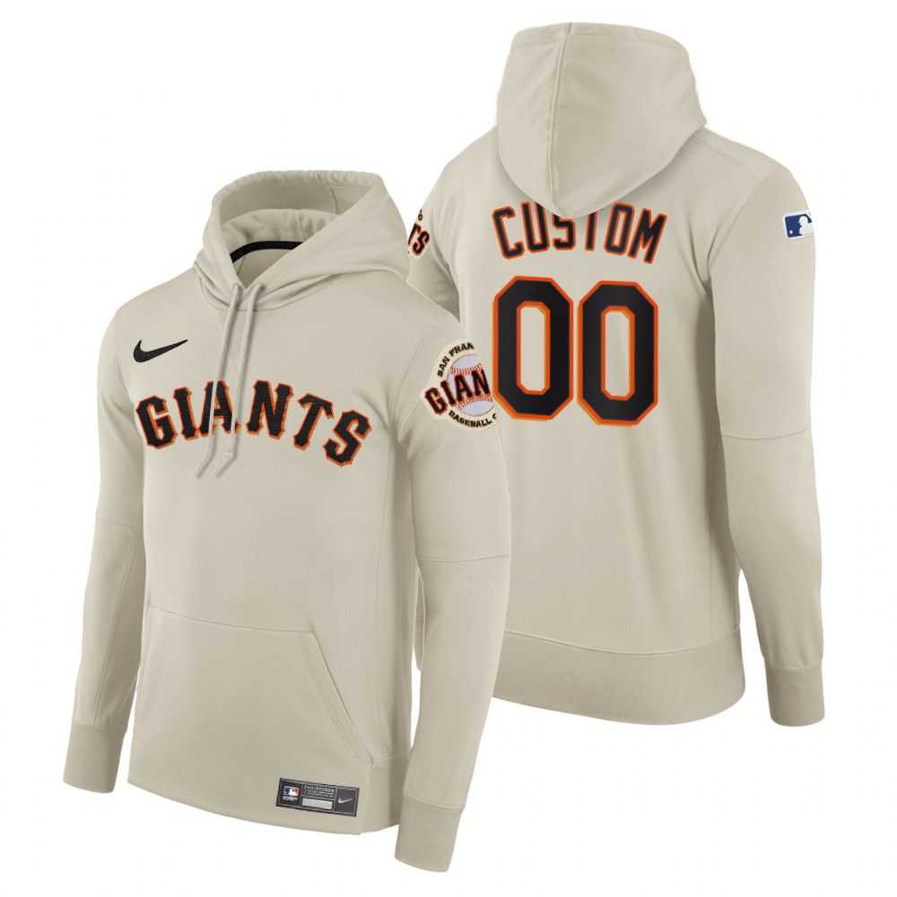 Men San Francisco Giants 00 Custom cream home hoodie 2021 MLB Nike Jerseys